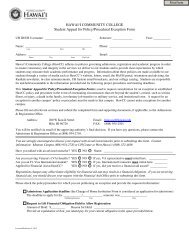 Student Appeal for Policy/Procedural Exception Form - Hawai'i ...