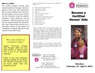 Become a Certified Nurses' Aide - Hawai'i Community College