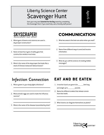 Scavenger Hunt - Liberty Science Center