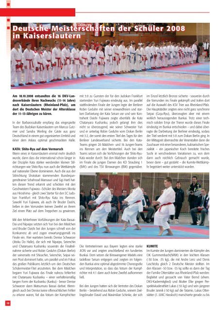 DKV-Magazin Nr. 1 - Chronik des deutschen Karateverbandes