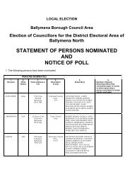 Statement of Persons Nominated - Ballymena North