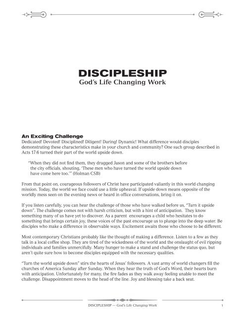 The Purpose of Discipleship (from Discipleship: God's Life ... - LifeWay