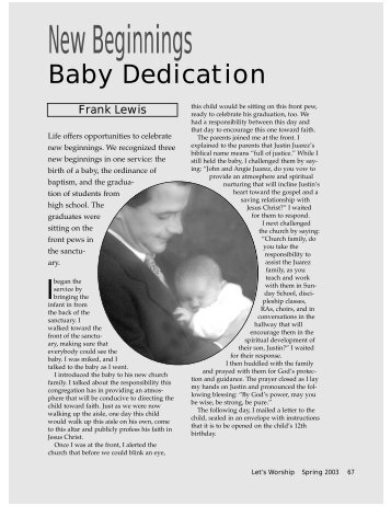 Parent-Child Dedication Letter - Ministry-To-Children