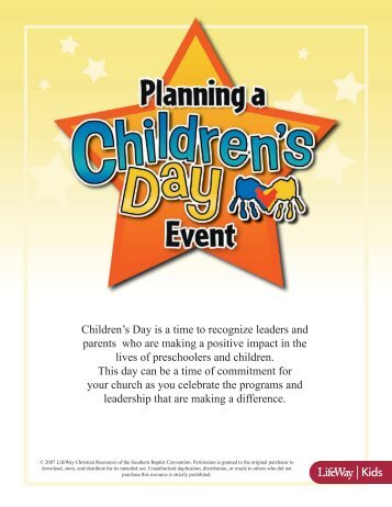 Children's Day is a time to recognize leaders and parents ... - LifeWay