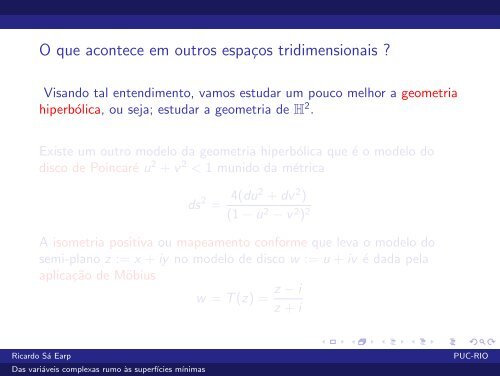 Das variáveis complexas rumo às superfícies mínimas