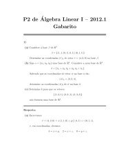 P2 deÂ´Algebra Linear I â 2012.1 Gabarito