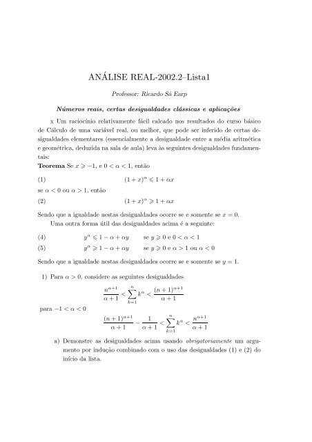 Ricardo Sa Earp - Departamento de MatemÃ¡tica - PUC-Rio