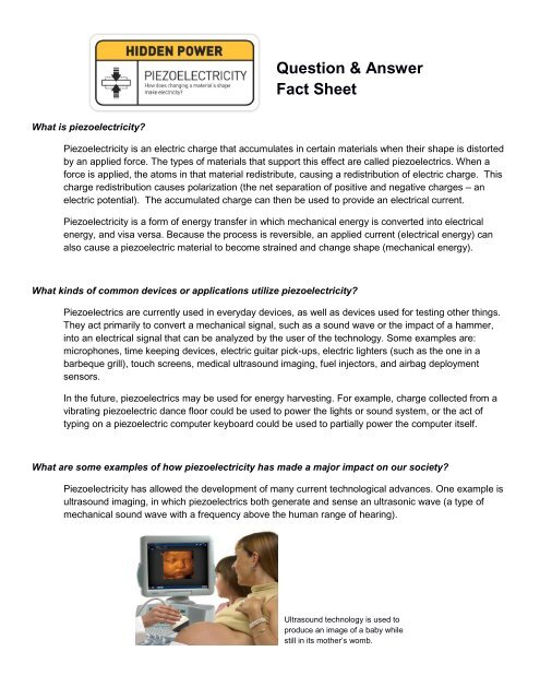 Question & Answer Fact Sheet