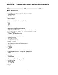 Biochemistry II: Carbohydrates, Proteins, Lipids and Nucleic Acids