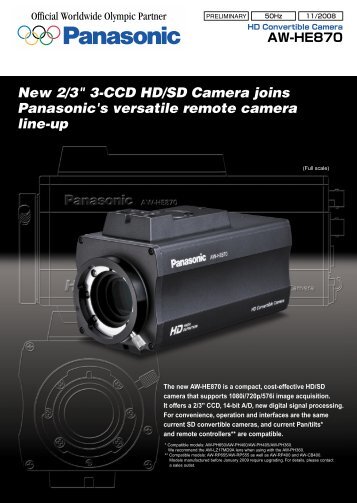 Panasonic AW-HE870E Spec Sheet - Creative Video