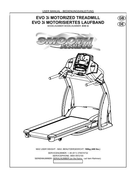 EVO 3i MOTORIZED TREADMILL EVO 3i Smooth Fitness