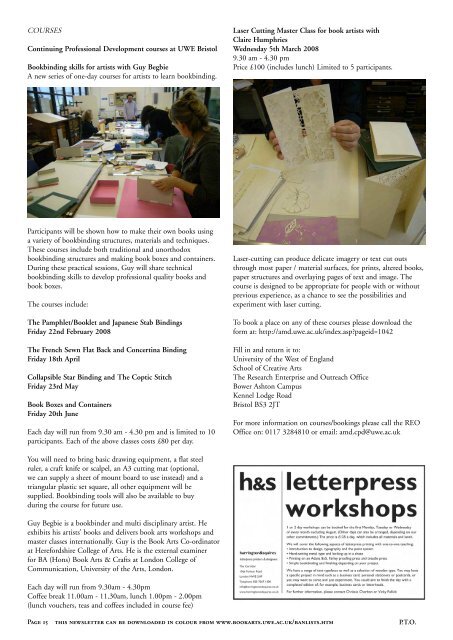 BOOK ARTS NEWSLETTER No. 39 February 2008