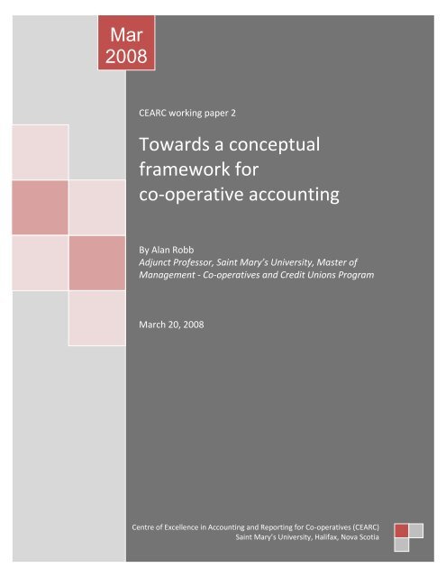 Conceptual framework of cooperative accounting