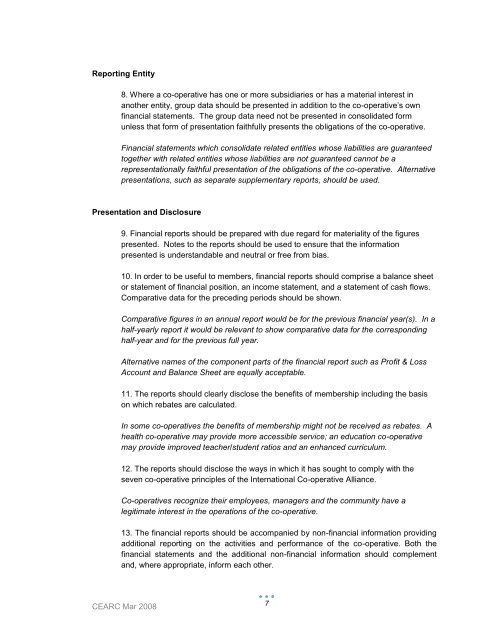 Conceptual framework of cooperative accounting