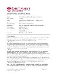 University Email Procedures and Guidelines - Saint Mary's University