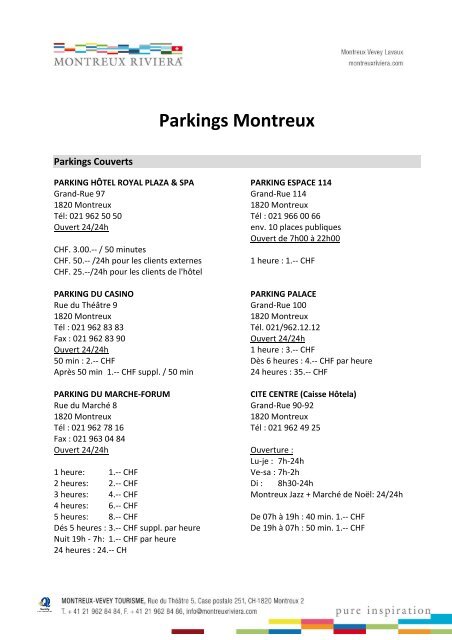 Parkings Montreux