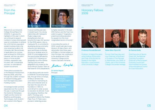 Annual Report 2009 - St Mary's University College