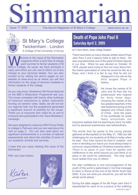 Issue 17 - St Mary's University College