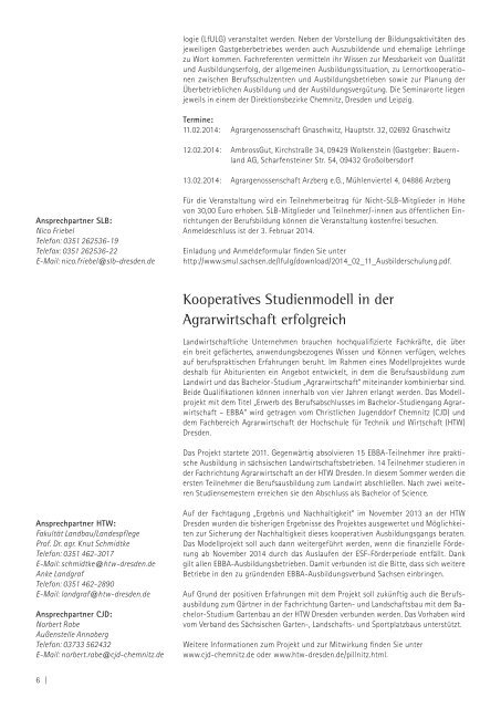 Infodienst Landwirtschaft 1/2014 - Sächsisches Staatsministerium ...