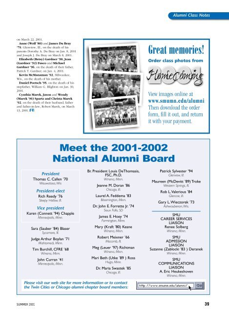 University Magazine Summer 2001 - Saint Mary's University of ...