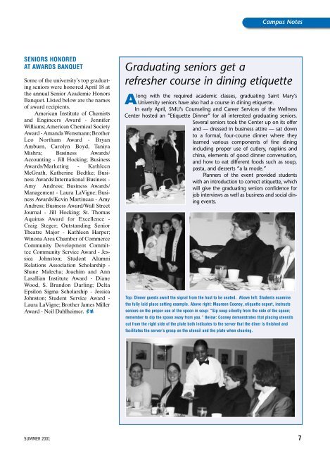 University Magazine Summer 2001 - Saint Mary's University of ...