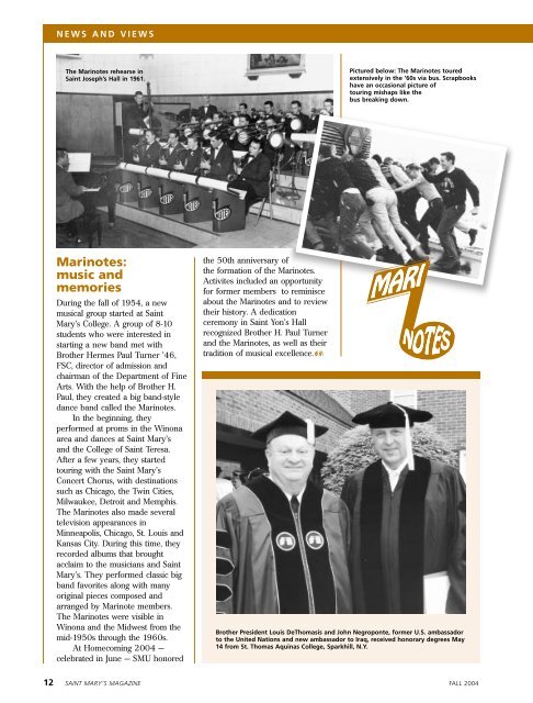 Saint Mary's Magazine Fall 2004 - Saint Mary's University of Minnesota