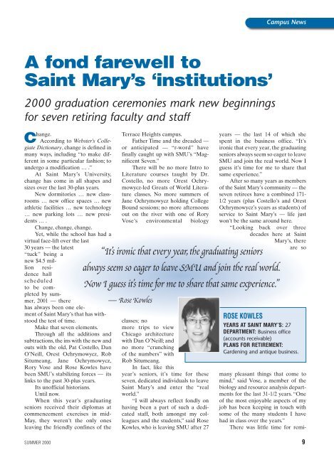 simply the best! - Saint Mary's University of Minnesota