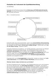 Evaluation als Instrument der QualitÃ¤tssicherung