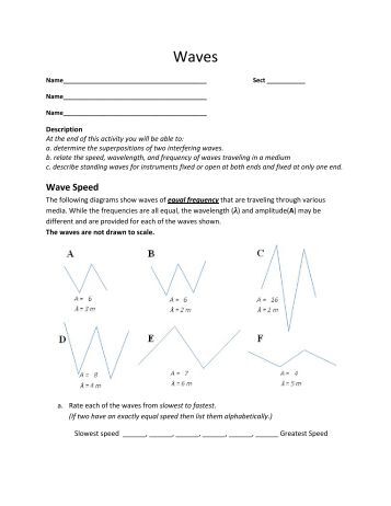 Worksheets Wave Speed Worksheet wave speed frequency wavelength practice problems speed
