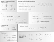 Quadratic formula: Kinematics under constant acceleration: Average ...