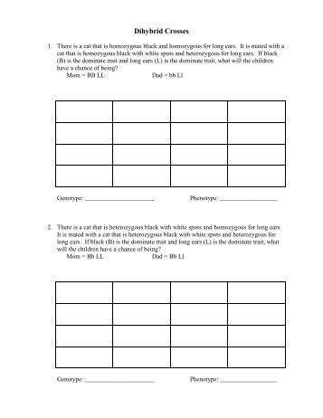 Dihybrid Crosses 1 - Cats - Chickens