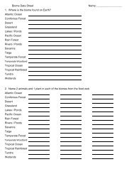 Biome Worksheet