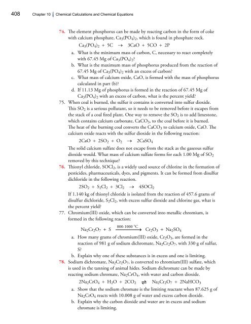 Chapter 10 - An Introduction to Chemistry: Chemical Calculations ...