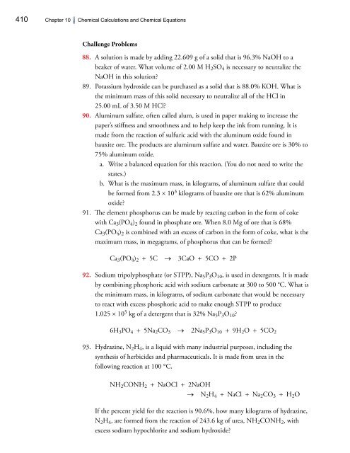 Chapter 10 - An Introduction to Chemistry: Chemical Calculations ...