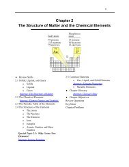 Chapter 2 The Structure of Matter and the Chemical Elements