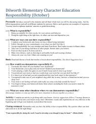 Dilworth Elementary Character Education Responsibility (October)