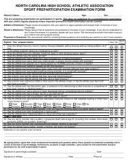 Pre-Participation Examination form
