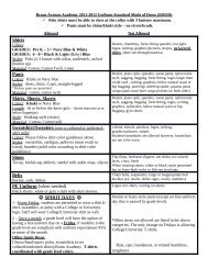 Ranson Middle School 2009-2010 Uniform Standard Mode of Dress