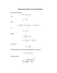 Roots of Cubic Equations