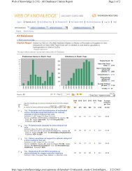 Publication and citation record from www.isiknowledge.com