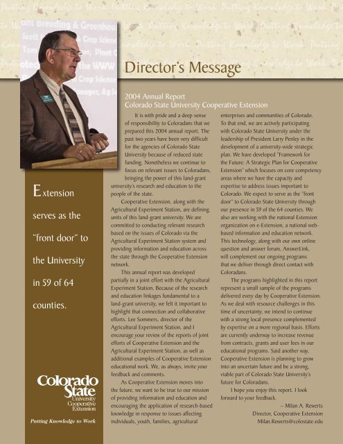 Director's Message - Colorado State University Extension