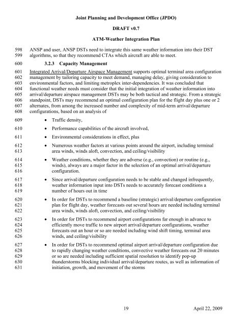 ATM-Weather Integration Plan - Joint Planning and Development ...