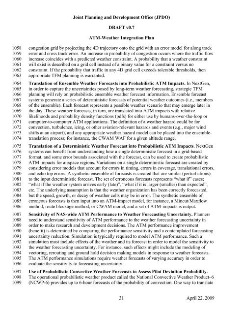 ATM-Weather Integration Plan - Joint Planning and Development ...