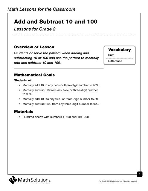 How To Use A 100 Chart To Subtract