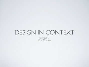 Design in Context - NTNU