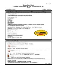 MSDS/SDS - Bar's Leaks & Rislone