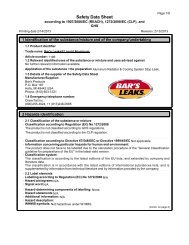 MSDS/SDS - Bar's Leaks & Rislone