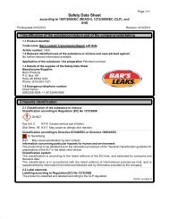 MSDS/SDS - Bar's Leaks & Rislone