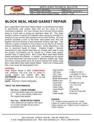 BLOCK SEAL HEAD GASKET REPAIR - Bar's Leaks & Rislone
