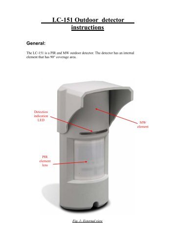 LC-151 Outdoor detector instructions General